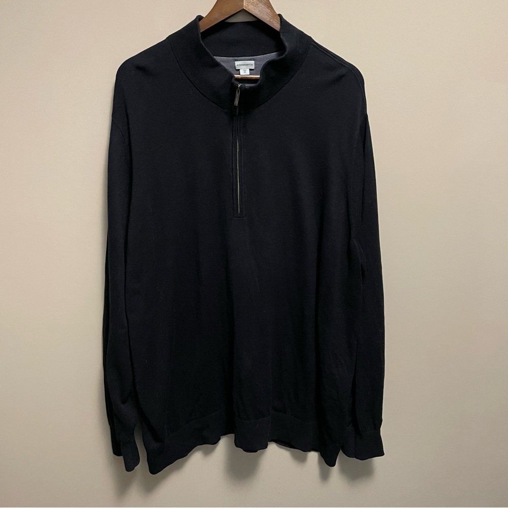 Ashworth Men’s 2XL Black 1/4 Zip Cotton Sweater